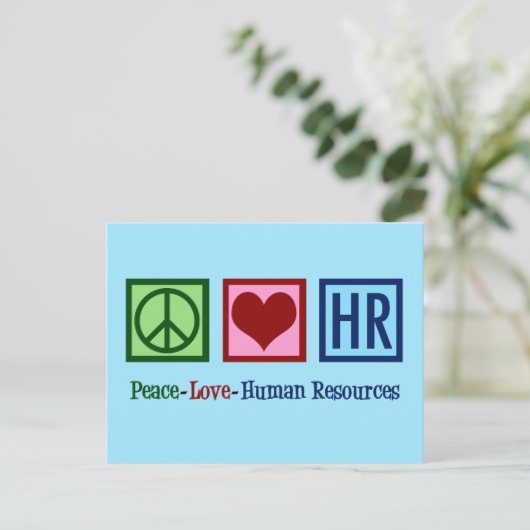 Peace Love Human Resources HR ポストカード (スタンド正面)