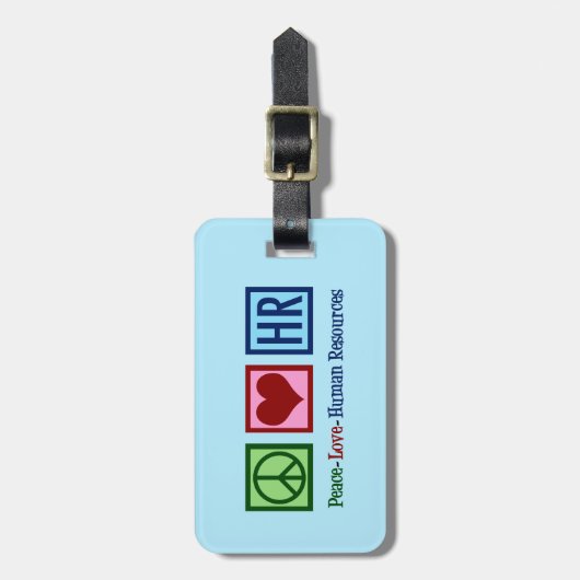 Peace Love Human Resources HR ラゲッジタグ (正面縦)