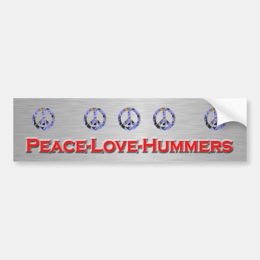 Peace-Love_Hummers バンパーステッカー (正面)