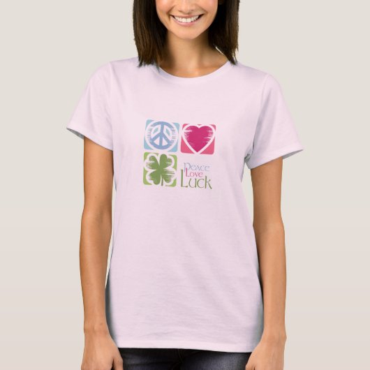 Peace, Love & Irish Luck (v.02) Tシャツ (正面)
