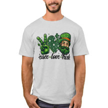 🍀 Peace Love Irish Tシャツ – アイリッシュプ祝リッド