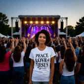 Peace Love Jesus Bold Faith Statement Tee Tシャツ
