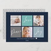 Peace Love Joyカラーブロック数々の写真 シーズンカード (正面/裏面)