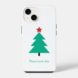 Peace Love Joyクリスマスツリーのカスタマイズ iPhone 14ケース