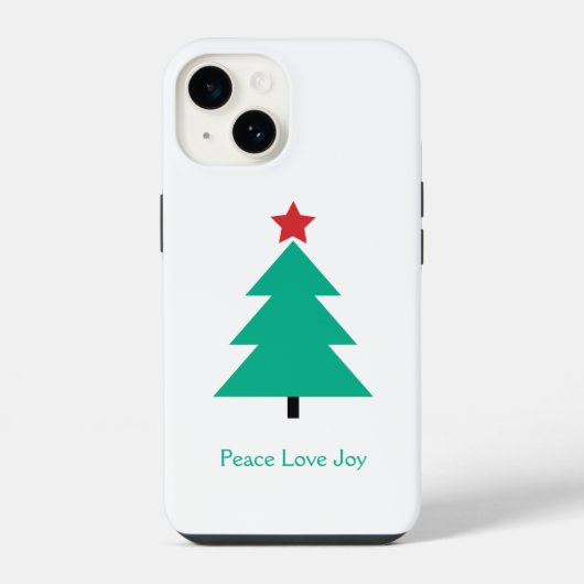 Peace Love Joyクリスマスツリーのカスタマイズ iPhoneケース (裏面)
