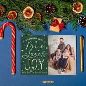 Peace, Love & Joyクリスマスフォト実在 箔シーズンカード