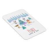 Peace Love & Joyクリスマスフォレスト動物 マグネット (右側)