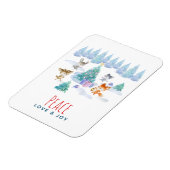 Peace Love & Joyクリスマスフォレスト動物 マグネット (左側)