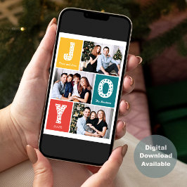 Peace Love JOYタイポグラフィモダン3写真 シーズンカード