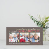 Peace Love Joyベビー初めてのクリスマス写真カード シーズンカード (スタンド正面)