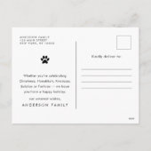 Peace, Love & Joyペットおもしろいのモダン写真カスタム シーズンポストカード (裏面)