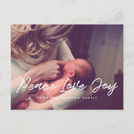 Peace Love Joyホリデーモダン写真 ポストカード