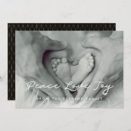 Peace Love Joyミニマリストホリデーフォトカード シーズンカード