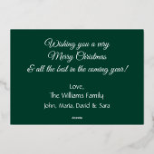 Peace Love & Joy家族モダンの写ミニマル真実在画 箔シーズンカード (裏面)