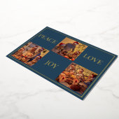 Peace Love & Joy家族モダンの写ミニマル真実在画 箔シーズンカード (回転した状態)