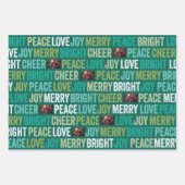 Peace Love Joy明るいメリー応援(1枚) ラッピングペーパーシート (正面)
