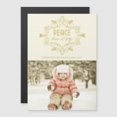 Peace Love Joy金ゴールドヴィンテージデコ葉写真 (正面/裏面)