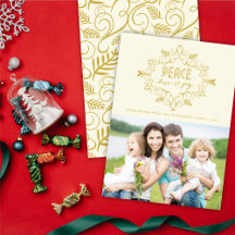 Peace Love Joy金ゴールドヴィンテージデコ葉写真