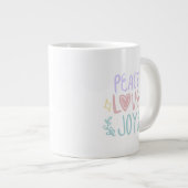 Peace Love Joy 😁コーヒー専門マグカップ ジャンボコーヒーマグカップ (正面右)