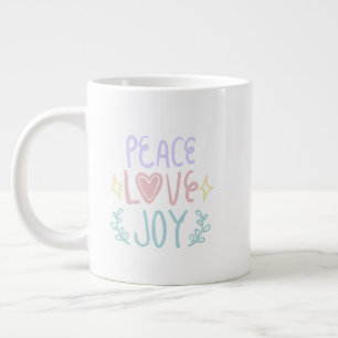 Peace Love Joy 😁コーヒー専門マグカップ ジャンボコーヒーマグカップ