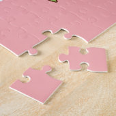 Peace, Love & Joy – ピンクのレトロクリスマスツリー ジグソーパズル (側面)