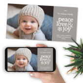 Peace Love Joy – 写真モダン- Taupe シーズンカード