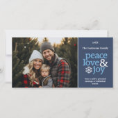 Peace Love Joy – 写真 – ネイビーブルー シーズンカード (正面)
