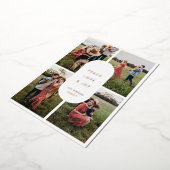 Peace Love Joy 4写真ミニマルモダンリストクリスマス 箔シーズンカード (回転した状態)