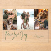 「Peace Love Joy」 5フォトギャラリークリスマス アクリル招待状 (正面)