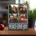 Peace Love Joy Chalkboard 4フォトコラージュ シーズンポストカード<br><div class="desc">4つの正方形またはinstagramの写真を使用してユニークとトレンディーメリークリスマスの記念品を作る。変更をもし行うにはのまわりにクリック、ボタンにカスタマイズ何も移動する必要がある。</div>