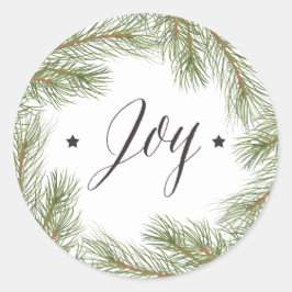 Peace Love Joy Christmasステッカー ラウンドシール