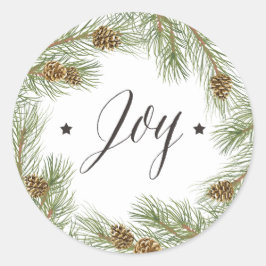 Peace Love Joy Christmasステッカー ラウンドシール