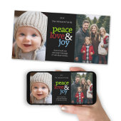 Peace Love Joy Christmas 2フォトコラージュ シーズンカード