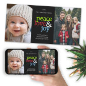 Peace Love Joy Christmas 2フォトコラージュ シーズンカード