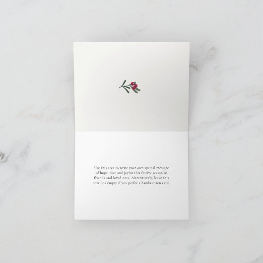 Peace Love Joy Christmas Snow Bird カード (内部)