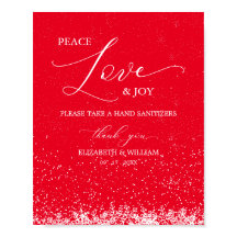 Peace Love & Joy Christmas Snowflakes Sign