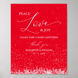 Peace Love & Joy Christmas Snowflakes Sign ポスター