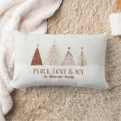 Peace Love & Joy Christmas Trees Holiday Family ランバークッション (ブランケット)