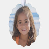 Peace Love Joy Green - Christmas Photo オーナメントカード (左)