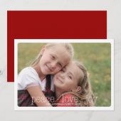 Peace, Love, Joy Holiday Photocard - Red シーズンカード (正面/裏面)