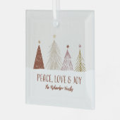 Peace Love & Joy Holidays Christmas Holiday Trees ガラスオーナメント (正面左)