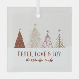Peace Love & Joy Holidays Christmas Holiday Trees ガラスオーナメント