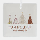 Peace Love & Joy Holidays Christmas Holiday Trees ガラスオーナメント (裏面)