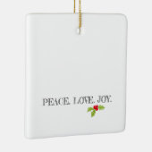 Peace Love Joy Holly Merry Christmas モダンPhoto セラミックオーナメント (右)