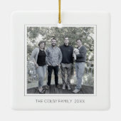 Peace Love Joy Holly Merry Christmas モダンPhoto セラミックオーナメント (裏面)