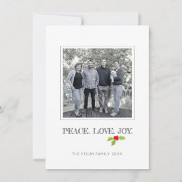 Peace Love Joy Holly Merry Christmas Holiday写真 シーズンカード