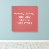 Peace, Love & Joy – Personalized Christmas Quote O キャンバスプリント (インサイチュ (ウッドフロア))
