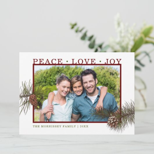 Peace Love Joy Pine Cone写真 シーズンカード (スタンド正面)