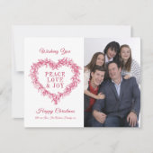 Peace Love joy red mistletoeハート写真クリスマス (正面)