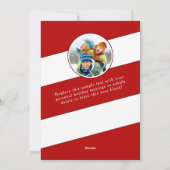 Peace Love Joy Script Red White 2フォトクリスマス シーズンカード (裏面)